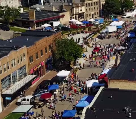 Aerial View of West Bend Farmer's Market